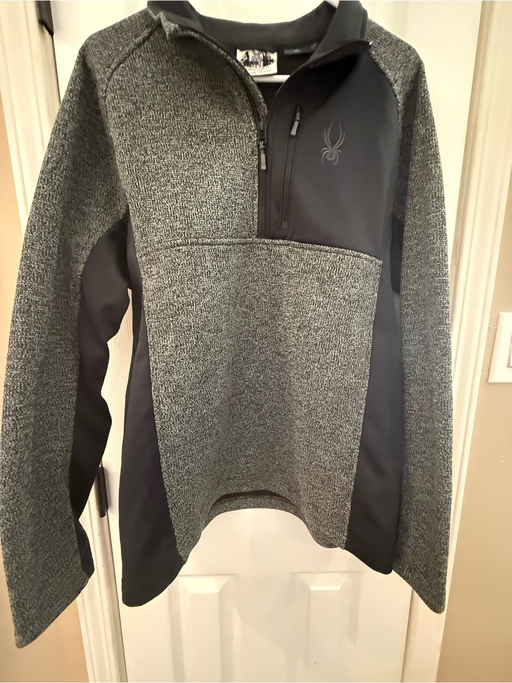 Spyder Men's Gray and Black Quarter-Zip Pullover